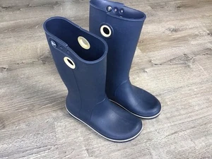 Crocs Jaunt Tall Womens Size 6 Rain Boots Navy Blue Rubber Waterproof Boot - Picture 1 of 11