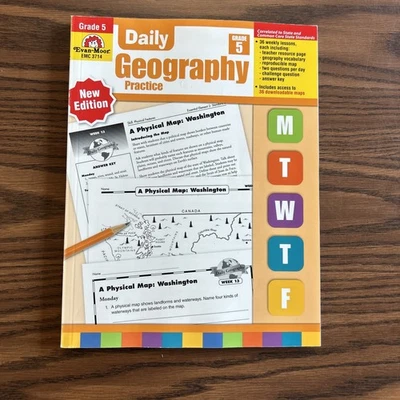 EVAN-MOOR EMC3714 Daily Geography Practice Book Teacher's Edition Grade 5 - Image 1 of 4
