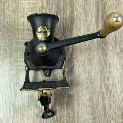 Винтажная чугунная кофемолка-мельница Salter No1 настенное крепление для стола Англия - Изображение 1 из 4