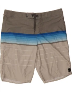 O'NEILL Mens Swimming Shorts XL Grey Striped Polyester CP62 - Picture 1 of 3