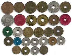 Parkmünzen 29 verschiedene Marken 186 Gramm - Bild 1 von 1