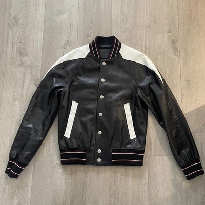 Givenchy 4G Black Leather Varsity Jacket Size 48 Medium  100% Authentic - Image 1 of 4