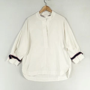Blusa Top Tommy Hilfiger Mujer Grande Blanca Roja Azul Ribete Cinta Talla Grande - Imagen 1 de 8