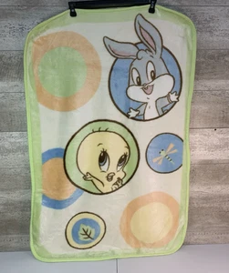 Looney Tunes Tweety Bird Bugs Bunny Vintage Baby Blanket Warner Brothers 30x45" - Picture 1 of 8
