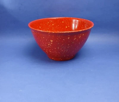 Rachel Ray Red Garbage Bowl Confetti Melamine Melmac Non-Slip Base - Image 1 of 4