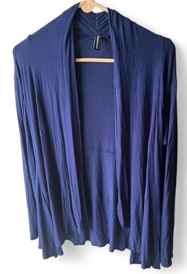 Cárdigan Jason Maxwell Azul/Púrpura Frente Abierto Manga Larga Grande Foto 1 de 4