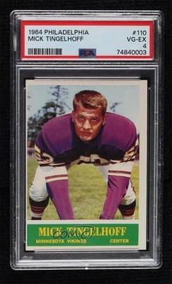 1964 Philadelphia Mick Tingelhoff #110 PSA 4 Rookie RC HOF - Image 1 of 2
