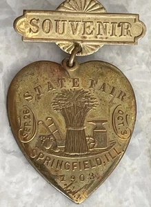 Vintage 1903 Souvenir Illinois State Fair Pin Springfield - Picture 1 of 7