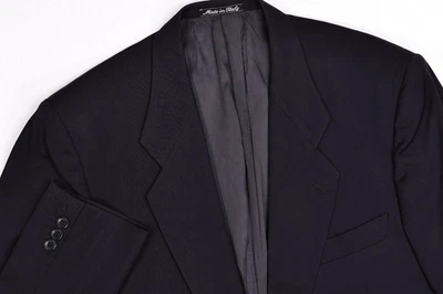 Vintage Mani Giorgio Armani Solid Dark Navy Wool Classic Blazer Jacket 42 L - Image 1 of 4