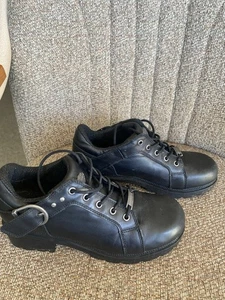 Women’s Harley Davidson Shoes Size 9 M Black Chunky Heel Ankle EUC - Picture 1 of 7