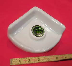 Vintage White; Extra Small Ceramic Corner Bath-Shower Soap Dish-Tray-Shelf  5" - Picture 1 of 12