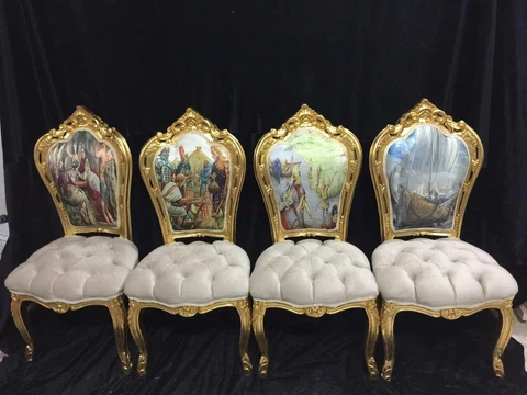 French Louis XVI Dining Room Chairs 4 Pcs- Made to Order Cover