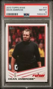 2013 WWE Topps Dean Ambrose #11 PSA 8 - Real Rookie RC - Jon Moxley - Picture 1 of 2