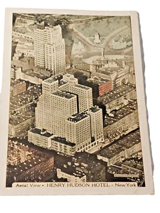 Cartolina d'epoca, veduta aerea, Hudson Hotel, New York City, NY, 1942 timbro postale - Foto 1 di 3