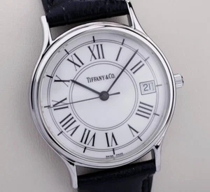 Tiffany Classic Silver Roman Index Unisex Black Authentic - Picture 1 of 6