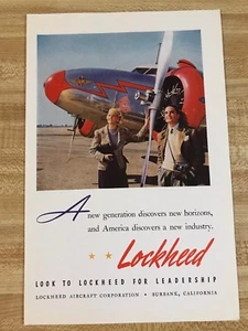 1939 National Geographic Lockheed Aircraft Color Ad - Picture 1 of 3