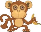 Aufkleber Affe mit Banane Autoaufkleber Sticker