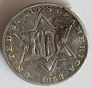 1858 Three Cent Silver Nice High Grade Coin! - Picture 1 of 2