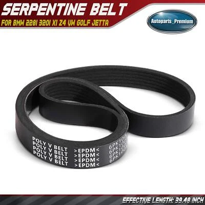 39.48 In Serpentine Belt for BMW 228i 320i 328i 428i X1 Z4 Volkswagen Golf Jetta - Image 1 of 4