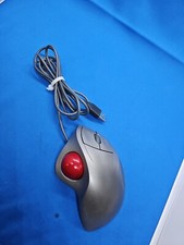 Logitech T-BB18 USB Trackman Wheel Optical Mouse Scroll Red Ball Marble USB