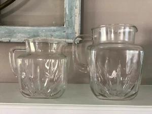 Vintage Federal Glass Co Small Clear Glass Star Pitcher Farmhouse Classic Decor - Picture 1 of 5