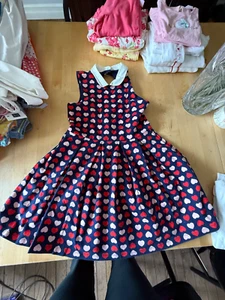 Janie and Jack Navy heart dress with keyhole back. Sz 8 yrs - Picture 1 of 5