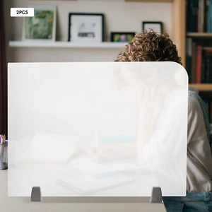 2PCS Office Partition, Desk Divider, Desktop Privacy Panel Acrylic NEW - Picture 1 of 14