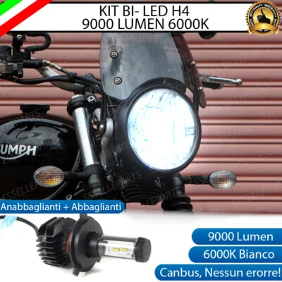 LAMPADA LED H4 6000K 9000 LUMEN CANBUS TRIUMPH STREET SCRAMBLER NO AVARIA LUCI - Immagine 1 di 4