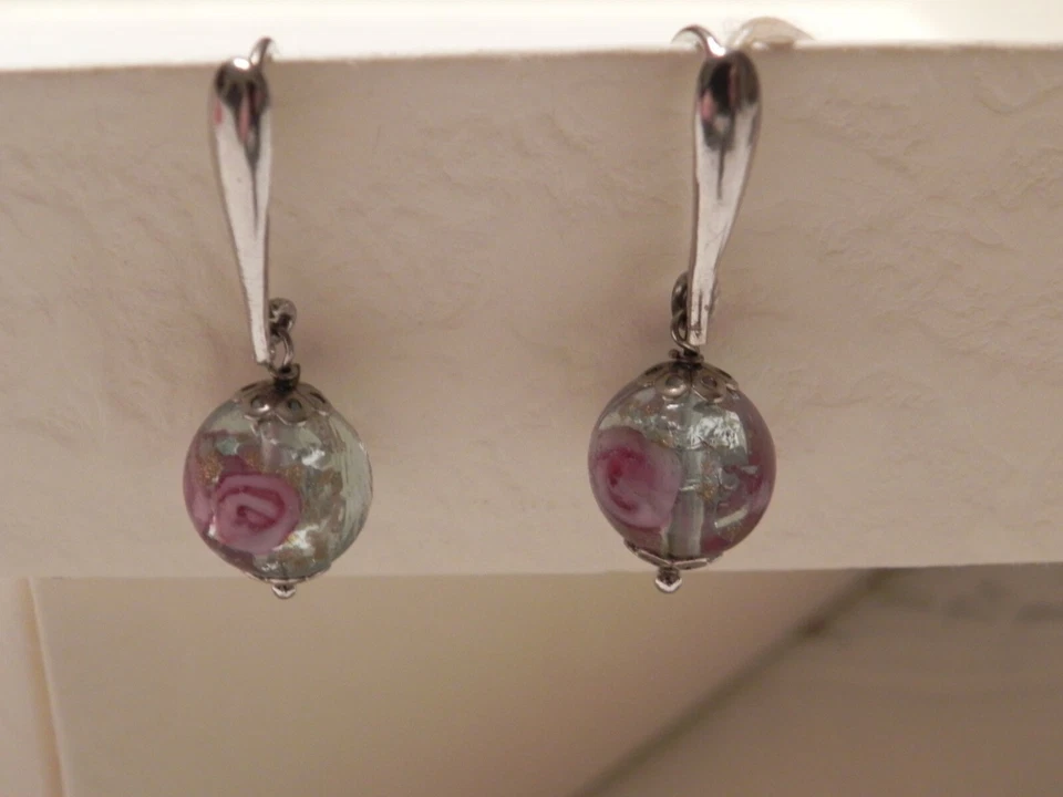 CREAZIONI - Orecchini in argento con perle di murano - fatti a mano - BIJOUX - Immagine 1 di 1