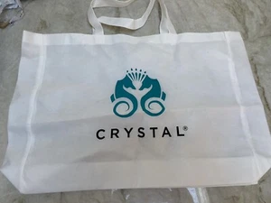 CRYSTAL CRUISES Canvas Nylon Tote Bag 20x15” Logo On Both Sides - Picture 1 of 4