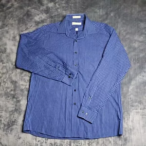Michael Kors Mens Shirt 16 34/35 Adult Button Down Striped Long Sleeve - Picture 1 of 10