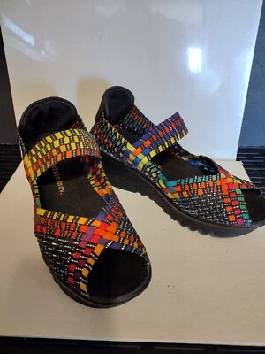 Bernie Mev Mujer Multicolor Tejido Mary Janes Tacones de Cuña Punta abierta UE Talla 38 Foto 1 de 4