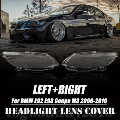 Für BMW E92 E93 Coupe M3 2006-2010 Klar Scheinwerferglas Streuscheiben Paar - Imagem 1 de 4