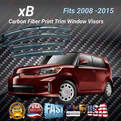 Viseras de ventana protectores de lluvia deflectores estilo fibra de carbono ajuste vástago xB 08-15 Foto 1 de 4