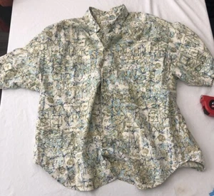 Guess By Georges Marciano Mens Size XL / 4 Vintage Floral Button Up Short Sleeve - Picture 1 of 11