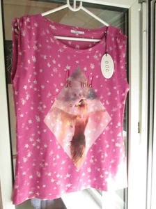 EDC BY ESPRIT DAMEN TOP TUNIKA SHIRT ROSA ALLOVER STERNEN STARS PRINT M, 38 NEU - Bild 1 von 1