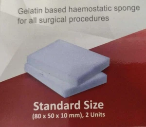 Absorbable STERILE Haemostatic Gelatin Sponge 80mm Gelfoam Hemocollagene 10 Pcs - Picture 1 of 4