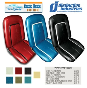 1967 Camaro Deluxe Front Bucket Seat Upholstery in Any Color By Distinctive Ind. - Foto 1 di 12