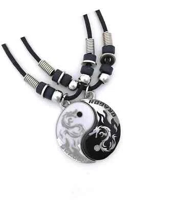 Juego de 2 Colgantes Collar BFF Amistad Yin Yang Dragón Yin Yang BEST FRIENDS Foto 1 de 2