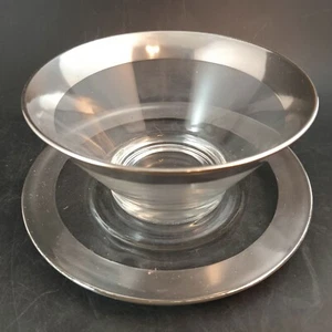 DOROTHY THORPE Sterling Silver Band 6.5" Under Plate + 5.25" Salad Bowl, Mint - Picture 1 of 8
