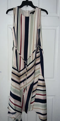 Vestido de fiesta estampado a rayas Maggy London para mujer talla 10 nuevo con etiquetas Foto 1 de 4