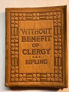 Little Leather Library WITHOUT BENEFIT OF CLERGY by KIPLING Real Leather - Foto 1 di 9