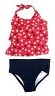 Wave Zone Infant or Toddler Girls 2 Pc Swimsuit NWT UPF 50  Red Blue  18M or 3T