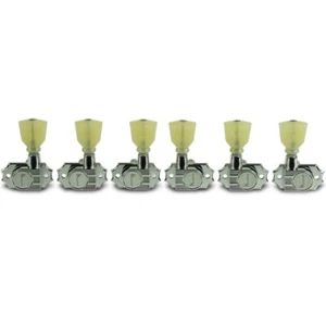 KLUSON REVOLUTION Pearl No collar TUNERS 3+3 Chrome fit Gibson 11/32" KRGNC-3-CP - Picture 1 of 2