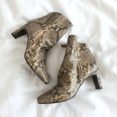 Botas de tacón Free People 2652026 Cybill para mujer talla 36 cuero marrón piel de serpiente Foto 1 de 4