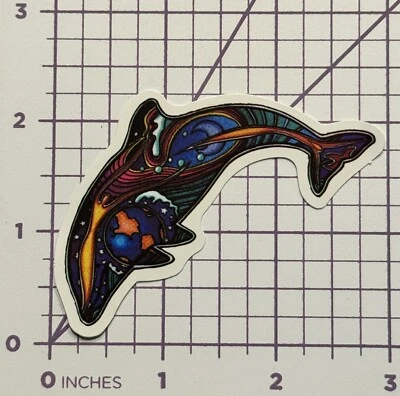 Dolphin Universe Inside Symbolic - Vinyl Decal Sticker Bomb Hippie Peace Love - Image 1 of 4
