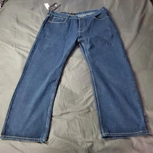 Vintage Jean Station Mens Hip Hop 90s Y2K Baggy Embroidered Size 46/32 - Picture 1 of 14