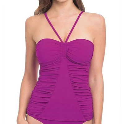 Gottex Swan Lake Tankini Top Sz 8 Orchid Ruched Swim Top | Elegant Resortwear  - Image 1 of 4