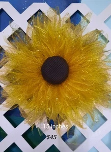 Sunflower Wreath 15 Inch Door/Wall Wreath - Picture 1 of 5