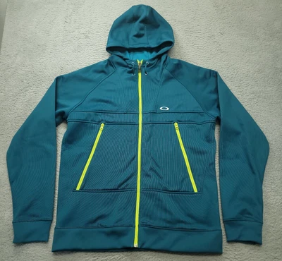 Chaqueta deportiva Oakley XL para mujer con capucha azul aguamarina agujeros para el pulgar poliéster Foto 1 de 4